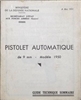 FRENCH MAC 50 PISTOL TECHNICAL PAMPHLET