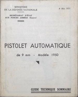 FRENCH MAC 50 PISTOL TECHNICAL PAMPHLET