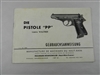 WALTHER PP GERMAN POLICE BOOKLET