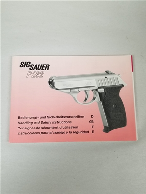 PISTOL SIG SAUER P232 HANDLING AND SAFETY INSTRUCTIONS