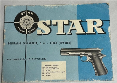 STAR  AUTOMATIC PISTOLS BOOKLET.