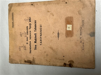 TURKISH ARMY STEN BOOKLET 1945 DATED.