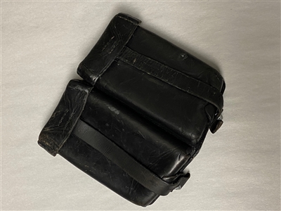 FN FAL BLACK LEATHER DUAL MAGAZINE POUCH.