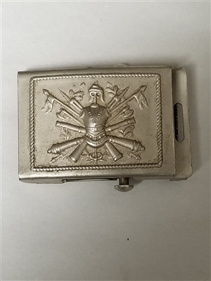 ITALIAN ARMY DRESS BELT BUCKLE WITH EMBOSSED CREST.