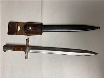 SWISS K31 BAYONET WITH LEATHER FROG.