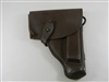 BULGARIAN MAKAROV PISTOL BROWN LEATHER HOLSTER STAMPED "10" IN CIRCLES. COMPLETE WITH CLEANING ROD.