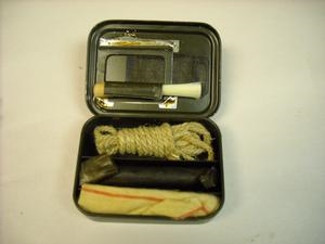 ENFIELD RIFLE CLEANING SET IN METAL BOX.