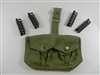 ENFIELD RIFLE AMMO POUCH O.D. COLOR WITH (4) STRIPPER CLIPS