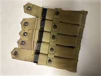 US GI WWII THOMPSON 5-20 RD SEYMOUR MAGAZINES SET WITH POUCH.