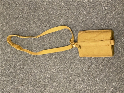 BRITISH WWII CANTEEN WITH CLOSE HOLDER AND SHOULDER STRAP.
