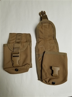 US GI SET OF 2 SCAR DUAL AMMUNITION MAGAZINE BROWN COLORED POUCHES.