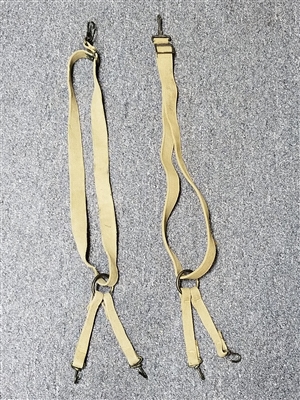 USMC WWII KHAKI SUSPENDERS SET OF 2 PIECES.