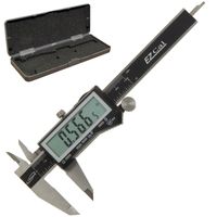 4" Digital Caliper Inch/Metric/Fractional EzCal w/Super Large Display