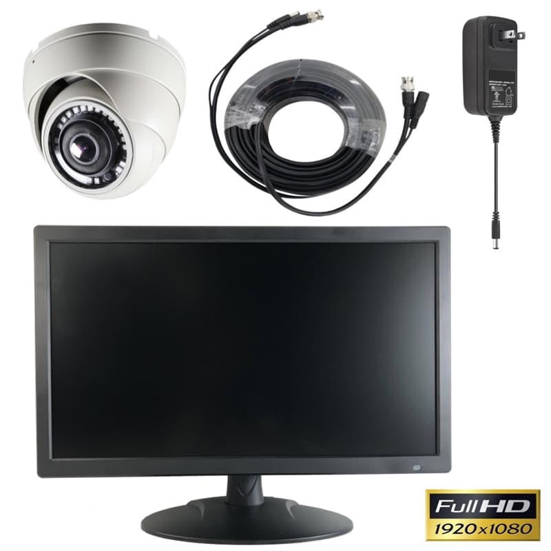 Security Camera with Monitor, Live Display System, 180 Dome Camera, HD