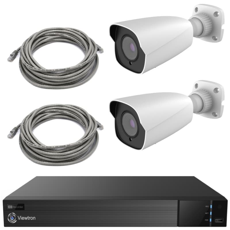 AI Security Camera System, 4mp Bullet IP Cameras, 4K PoE NVR, Cables