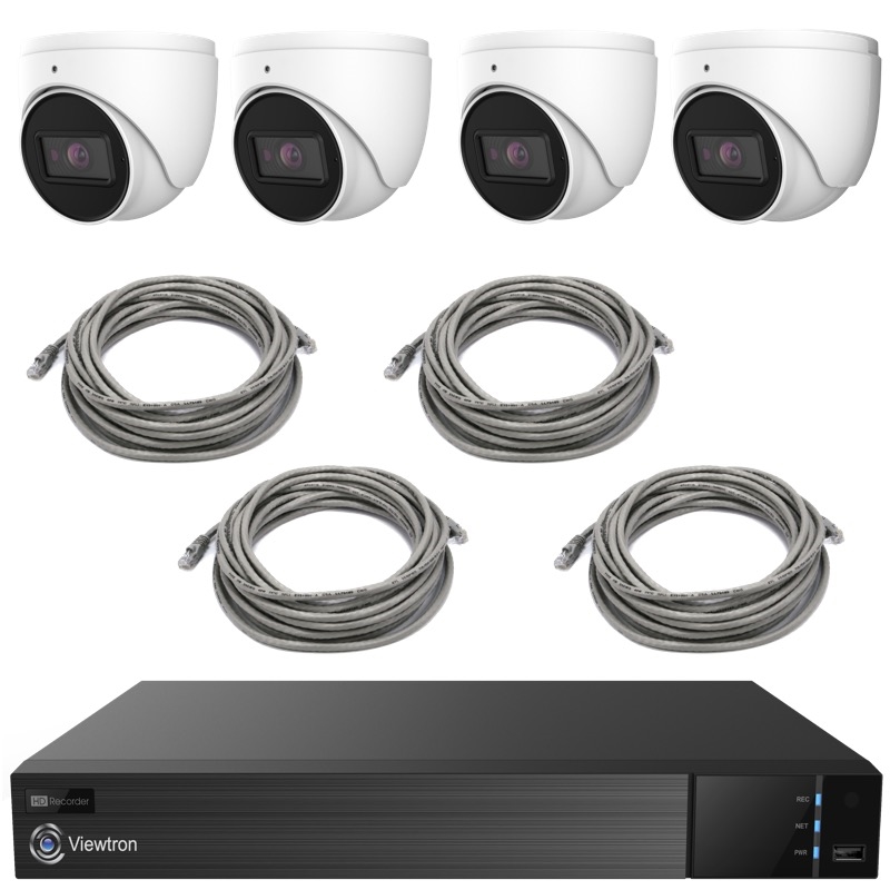 4K AI Security Camera System, (4) 4K Dome IP Cameras, PoE NVR