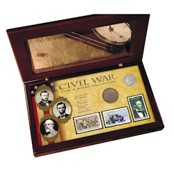 Civil War Coin & Stamp Collection Boxed Set