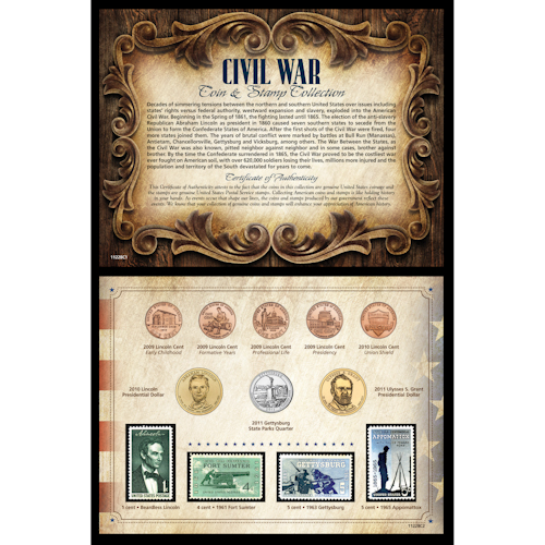 Civil War Coin Stamp Collection