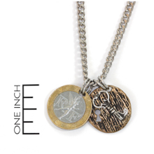 French Franc with Sterling Silver Lock and Key Men's Necklace