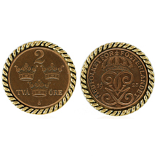 Swedish Coin ORE Crown Cufflinks