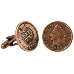 Copper Indian Head Cuff Links