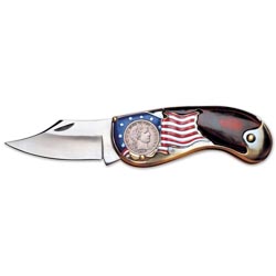 Silver Barber Quarter Pocket Knife