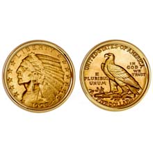 $5 Indian Head Gold Piece Half Eagle Coin Cuff links