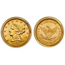 $2.50 Liberty Gold Piece Quarter Eagle Coin Cuff links