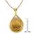 French 20 Franc Lucky Angel Gold Piece Coin in 14k Gold Teardrop Pendant w/Diamonds