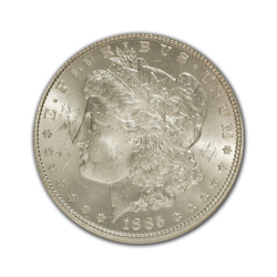 1885CC Morgan Silver Dollar in Fine Condition (F15) Graded by AACGS