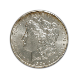 1904O Morgan Silver Dollar in Fine Condition (F15) Graded by AACGS