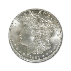 1921D Morgan Silver Dollar in Fine Condition (F15) Graded by AACGS