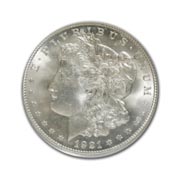 1921P Morgan Silver Dollar in Fine Condition (F15) Graded by AACGS