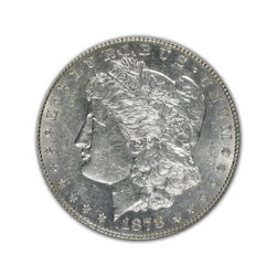 1878S Morgan Silver Dollar in Uncirculated Condition (MS62) Graded by AACGS