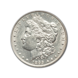 1893cc Morgan Silver Dollar in Uncirculated Condition (MS62) Graded by AACGS