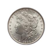 1896O Morgan Silver Dollar in Uncirculated Condition (MS62) Graded by AACGS