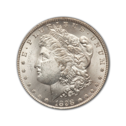 1898S Morgan Silver Dollar in Uncirculated Condition (MS62) Graded by AACGS