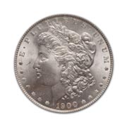 1900O Morgan Silver Dollar in Uncirculated Condition (MS62) Graded by AACGS