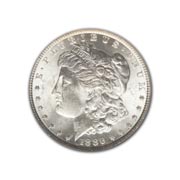 1886O Morgan Silver Dollar in Extra Fine Condition (XF40) Graded by AACGS