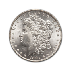 1891CC Morgan Silver Dollar in Extra Fine Condition (XF40) Graded by AACGS