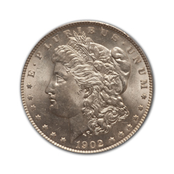 1902O Morgan Silver Dollar in Extra Fine Condition (XF40) Graded by AACGS