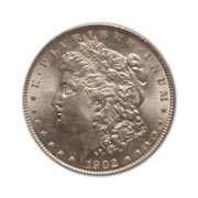 1902P Morgan Silver Dollar in Extra Fine Condition (XF40) Graded by AACGS