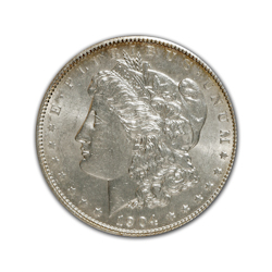 1904O Morgan Silver Dollar in Extra Fine Condition (XF40) Graded by AACGS