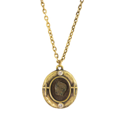 Gold Tone Widow's Mite Pendant With Verse