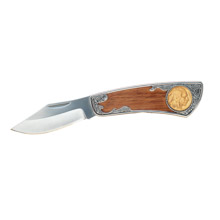 Gold-Layered Buffalo Nickel Pocket Knife