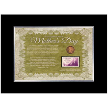 Mother's Day Celebration Frame with Stamp and Coin