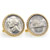 Silver Jefferson Nickel Wartime Nickel Goldtone Rope Bezel Cuff Links