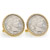 Silver Barber Dime Goldtone Rope Bezel Cuff Links