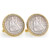Seated Liberty Silver Dime Goldtone Rope Bezel Cuff Links