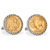 Gold-Layered Buffalo Nickel Silvertone Rope Bezel Cuff Links